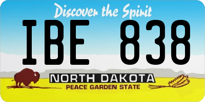 ND license plate IBE838