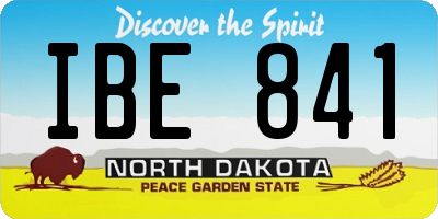 ND license plate IBE841