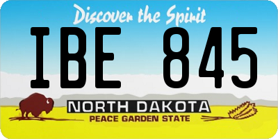 ND license plate IBE845