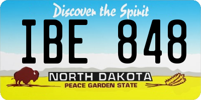 ND license plate IBE848