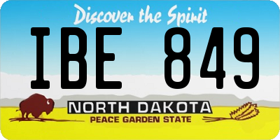 ND license plate IBE849