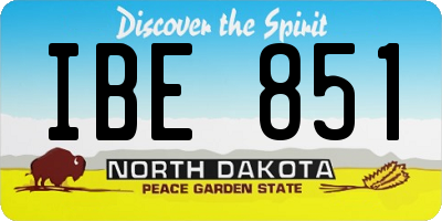 ND license plate IBE851