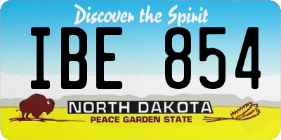 ND license plate IBE854