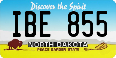 ND license plate IBE855