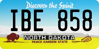 ND license plate IBE858