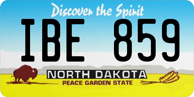 ND license plate IBE859