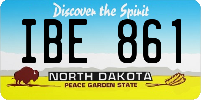 ND license plate IBE861