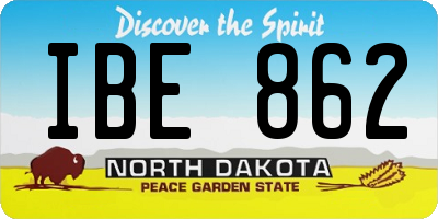 ND license plate IBE862