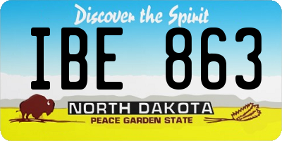 ND license plate IBE863