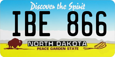 ND license plate IBE866