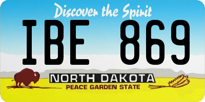 ND license plate IBE869
