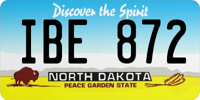 ND license plate IBE872