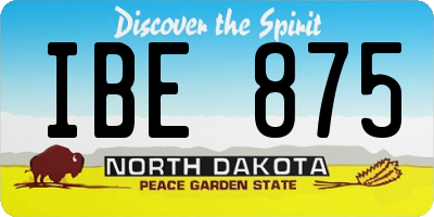 ND license plate IBE875