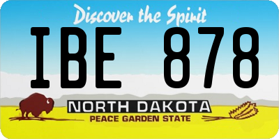 ND license plate IBE878