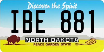 ND license plate IBE881
