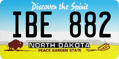 ND license plate IBE882