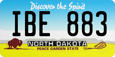 ND license plate IBE883