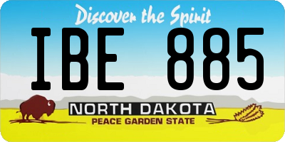 ND license plate IBE885