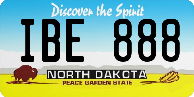 ND license plate IBE888