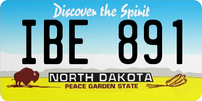 ND license plate IBE891