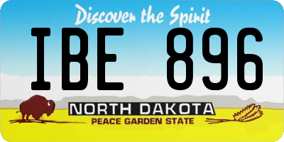 ND license plate IBE896