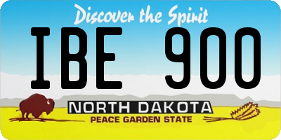 ND license plate IBE900