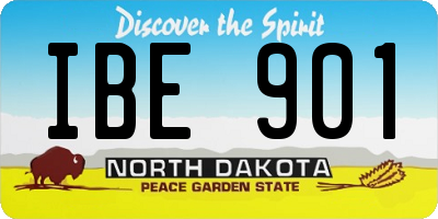ND license plate IBE901