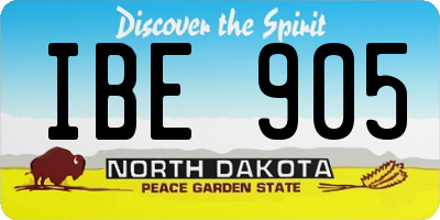 ND license plate IBE905