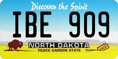 ND license plate IBE909