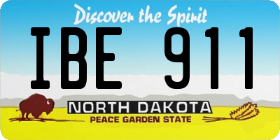 ND license plate IBE911