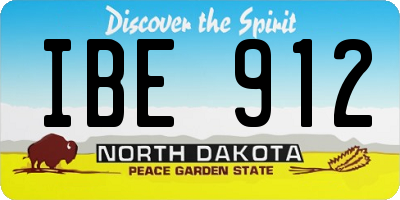 ND license plate IBE912