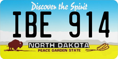 ND license plate IBE914
