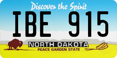 ND license plate IBE915