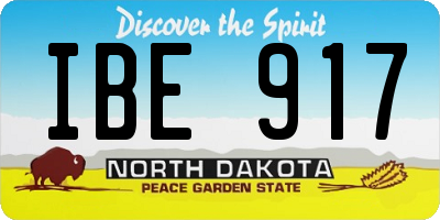 ND license plate IBE917