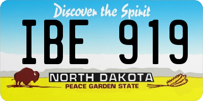 ND license plate IBE919