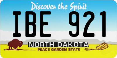 ND license plate IBE921