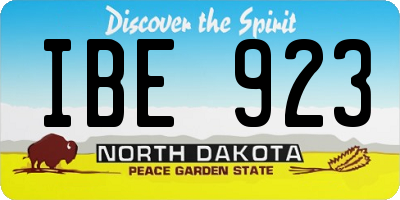 ND license plate IBE923