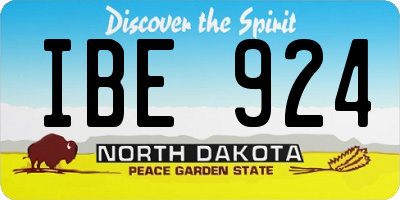 ND license plate IBE924