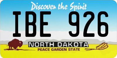 ND license plate IBE926