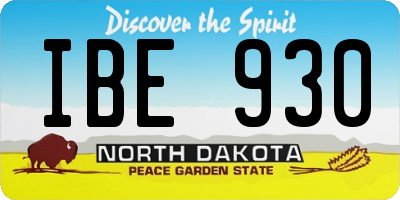 ND license plate IBE930