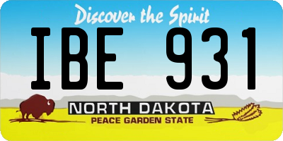 ND license plate IBE931