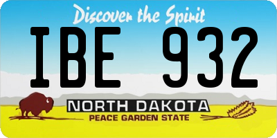 ND license plate IBE932