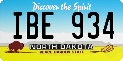 ND license plate IBE934