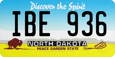 ND license plate IBE936