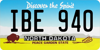 ND license plate IBE940