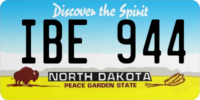 ND license plate IBE944