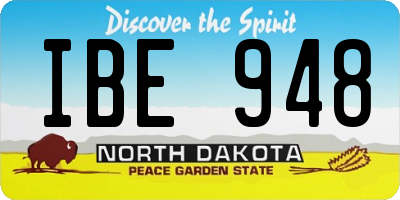 ND license plate IBE948