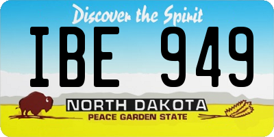 ND license plate IBE949