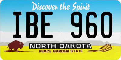 ND license plate IBE960