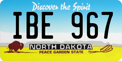 ND license plate IBE967